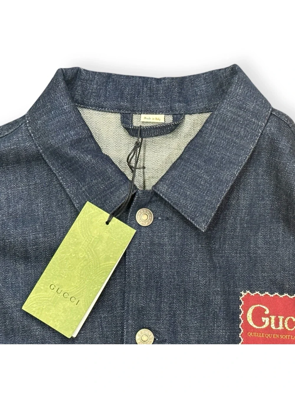 Gucci Eco Washed Organic GG Monogram Denim Jacket Size 48 Mens - NWT